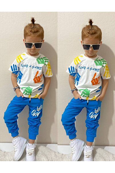 öykümgaleria Boy's Summer Short Sleeve Top and Bottom Set