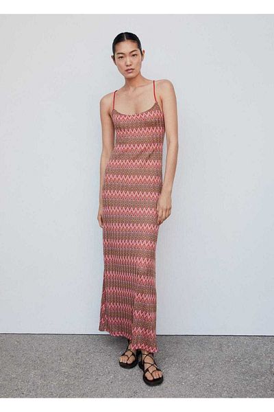 MANGO Woman Geometric texture dress