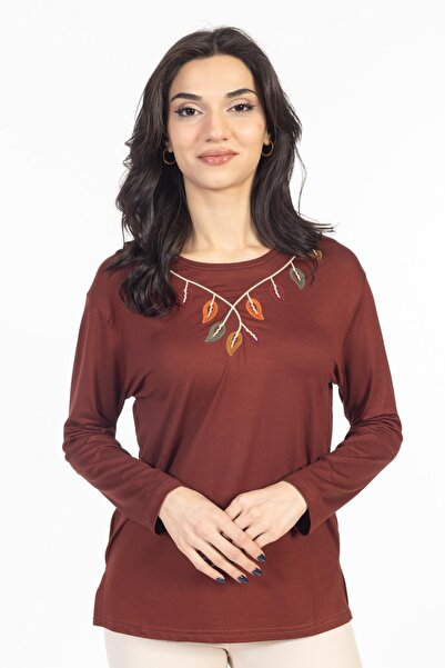 Mutlu City Νέο μοντέλο 2024 Κέντημα με στρογγυλή λαιμόκοψη Lycra Mother χτενι...