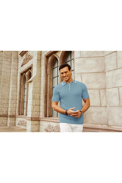 youknitwear you Тениска с поло яка Pastis