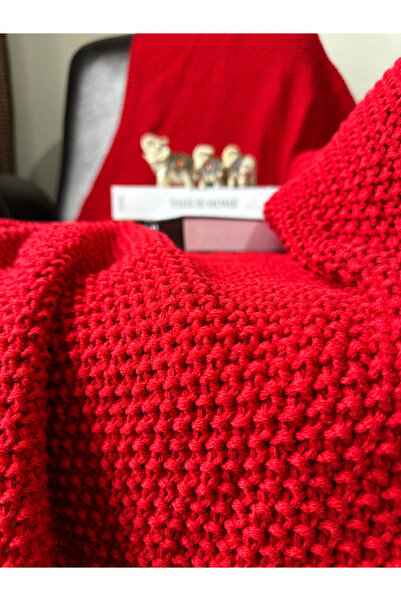 Sheilar Pirinç Örgü Triko Tv Battaniyesi Koltuk Şalı