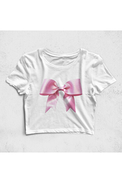 Built By Crazy Tricou Croptop cu panglică roz