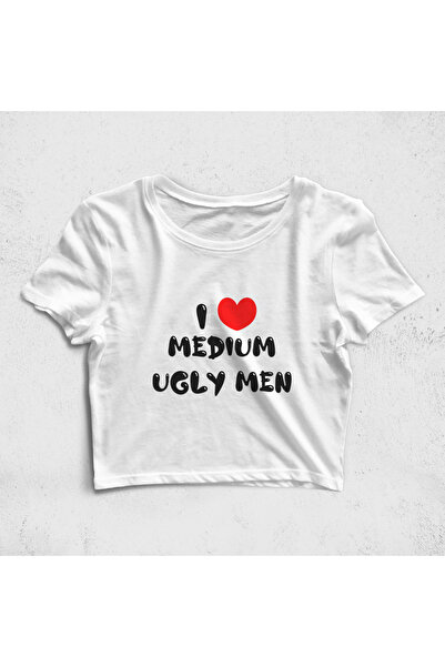 Built By Crazy I Love Medium Ugly Men Croptop Tricou