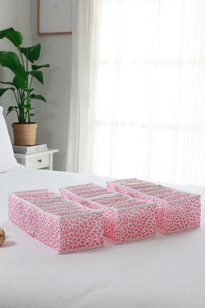 REKHOME Set de 3 pudră de frunze cu 8 compartimente, sertar dulap, organizator pliabil pentru rufe pentru acordeon