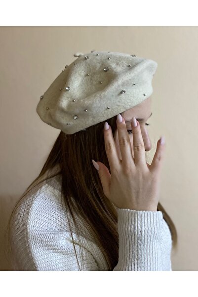 sema aksesuar Екру цвят циркон камък вълна артистична шапка - Дизайн - Подаръ...