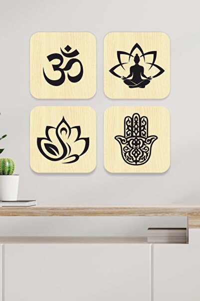 UNT Εκτύπωση UV με θέμα τη γιόγκα σε 4 τεμάχια