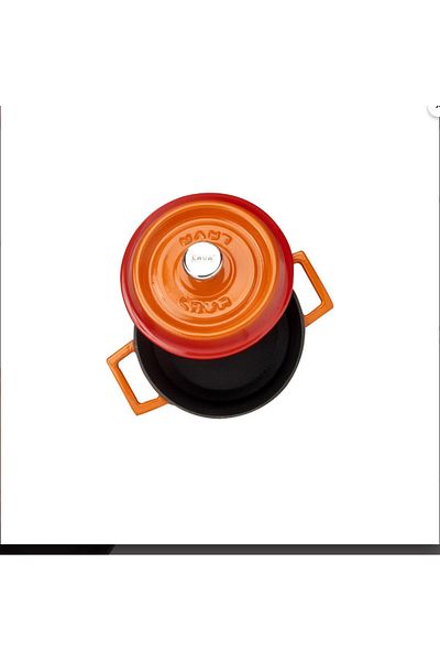 Lava Cast Round PotTrendy Diameter(Ø) 12cm ORANGE