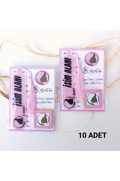 ORGANİZASYON HEDİYEM 10 PCS 8 MARCH WORLD WOMEN'S DAY GIFT WITH CARD PLEXY BRIGADE AND MADLEN CHOCOLATE