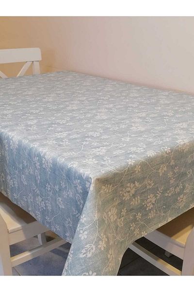 Başak Ev Tekstili Pânză de ulei din PVC din fibră - Față de masă detașabilă cu model