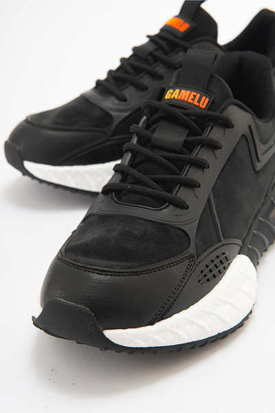 GAMELU Space Μαύρο Λευκό Χρώμα Λεπτομέρεια Καθημερινή Ορθοπεδική Σόλα Μνήμης Αθλητικά Αθλητικά Παπούτσια