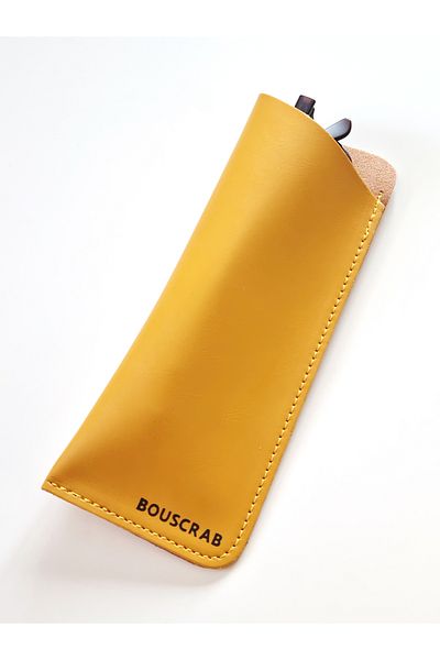 bouscrab pu leather vegan leather glasses case 17x7 cm