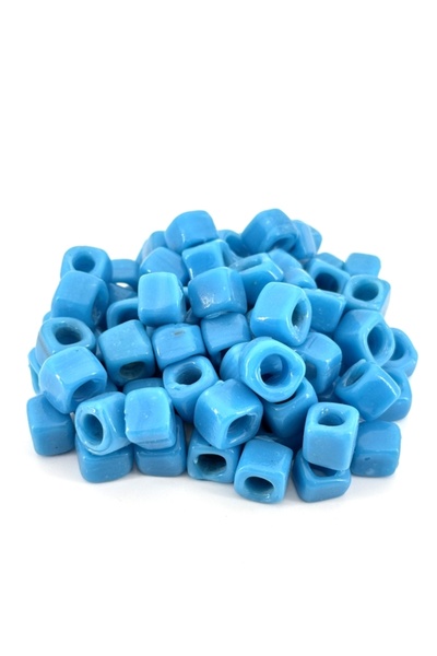 Selvi Konsept Kare Cam Boncuk Mavi Orta Boy 10 Mm 30 Adet