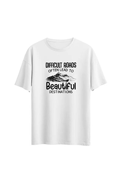 Beautiful Baskılı Oversize T-Shirt