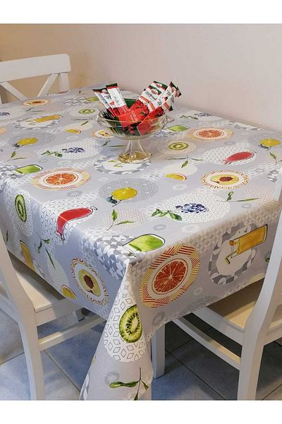 Başak Ev Tekstili Fiber PVC Oilcloth - Patterned Removable Tablecloth