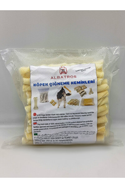Albatros Store En Kalın Jumbo Mega Kalın Sütlü Beyaz Burgu Çubuk 100 Adet Köpek Kemirme Çiğneme Kemiği