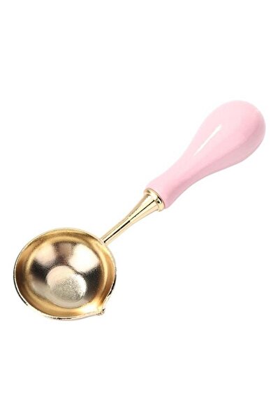 Profisher Renkli Ahşap Mum Mühürü Eritme Kaşığı 7 Farklı Renk Pembe