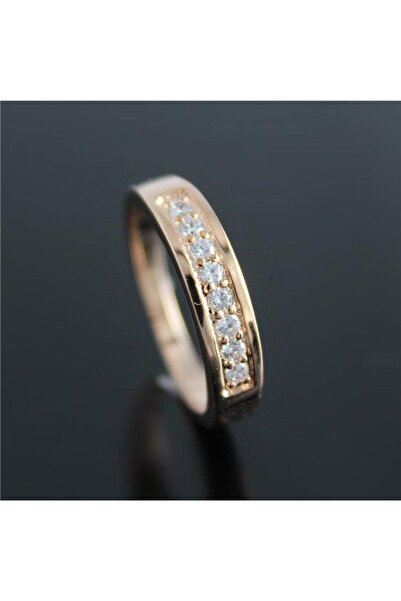 Profisher 7 Taşlı Zirkon Pırlanta Platin Kaplama Yüzük Rose Gold