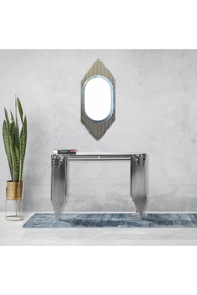ZELENSA GÜMÜŞ DRESUAR SETİ METAL AYNALI ULTRA LAK KAPLAMA DRESUAR AYNALI 140CM