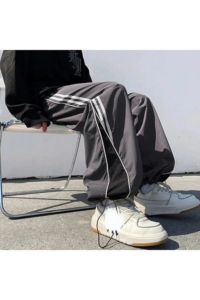 Gofeel Harajuku Retro Baggy Gray Sweatpants