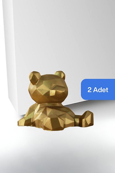 Evene Gold Color Decorative Door Stopper - 2 Pieces Model 7