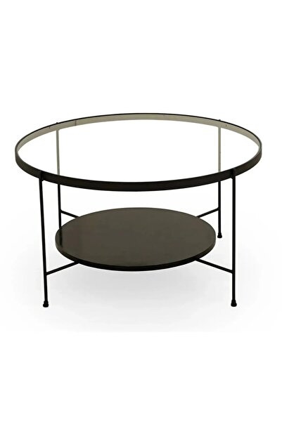 Tapacım MARVEL Orta Sehpa , Yan Sehpa ŞEFFAF Cam , SİYAH Alt