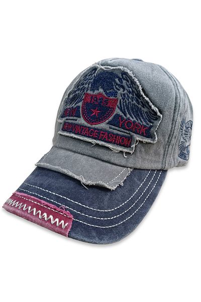 Şapka Market New York Vintage Gray Navy Blue Baseball Cap Hat