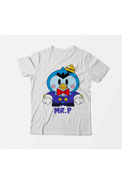 Alfa Tshirt Tricou alb pentru copii Brawl Stars Mr.p