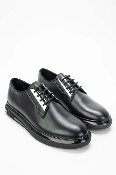 Tamer Tanca Men's Genuine Leather Black Antique Casual Shoes