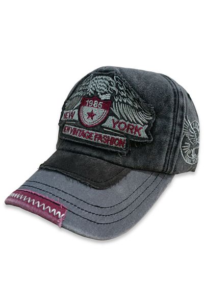 Şapka Market New York Vintage Black Gray Baseball Cap Hat