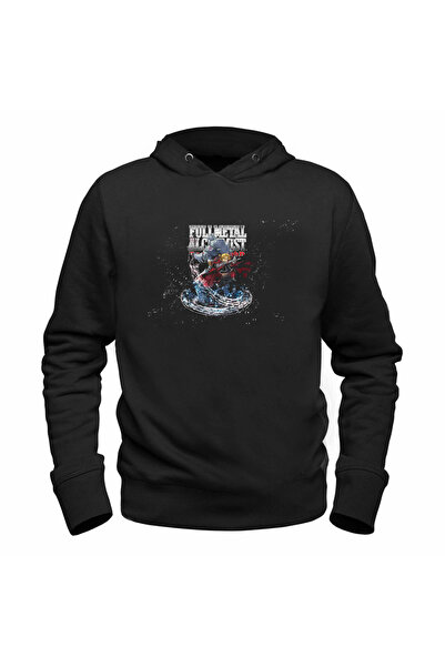 Alfa Tshirt سويت شيرت أسود للأطفال مطبوع عليه صورة Fullmetal Alchemist