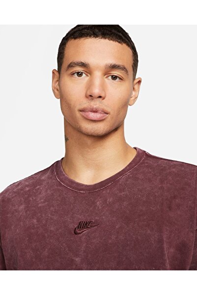 Nike Sportswear Max90 Premium Essential Dye Short-Sleeve Bordo Erkek T-shirt