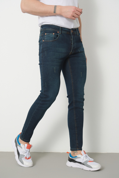 Jeanblack Ανδρικά τζιν Skinny Fit Lycra Green Timed Blue Nails