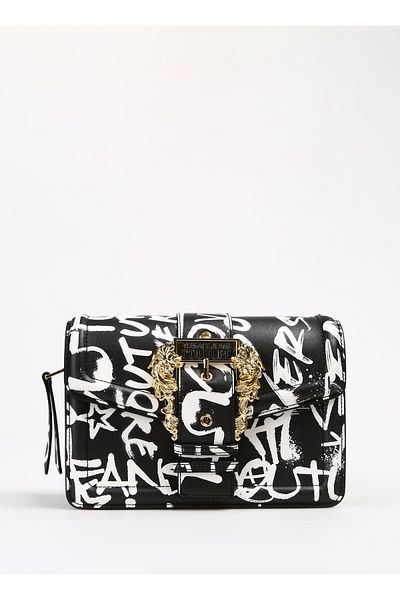 VERSACE JEANS COUTURE Black and White 24,5X16X10 cm Crossbody Bag for Women - 75Va4Bf1Zs808L01