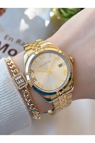 Quantum 5 Atm Water Resistant Steel Cord Women's Wristwatch+Wristband IML.B1100.130