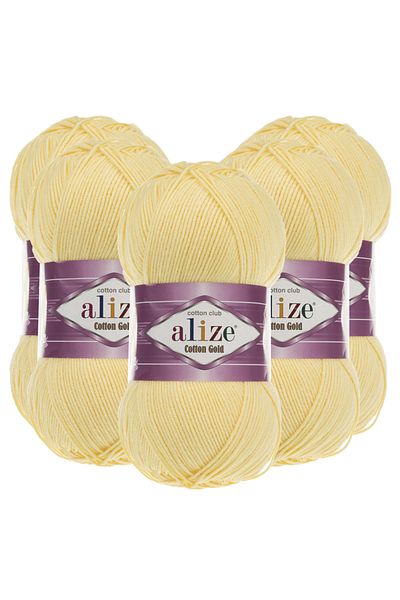 Alize Βαμβακερό χρυσό 5 τεμαχίων 187 μαλακό κίτρινο νήμα πλεξίματος χειρός