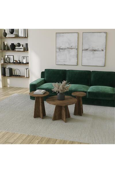 NEOstill - Mushroom 3 Lü Sehpa Seti / Ceviz