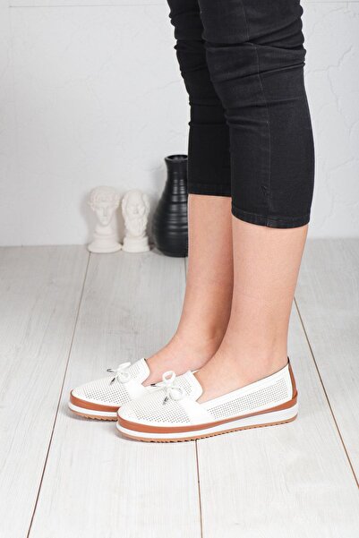 Ayakkabı Vakti Анатомично перфорирани балерини с равна подметка, ежедневен мо...