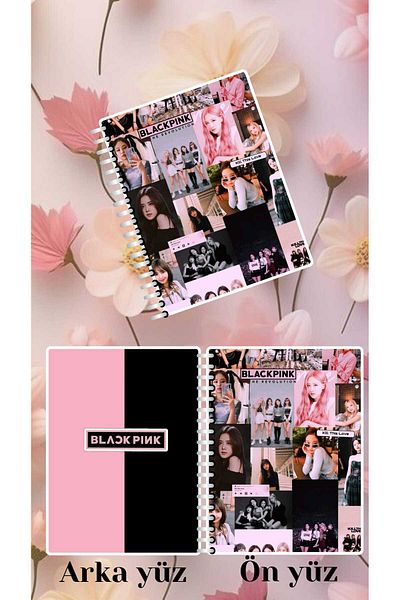 animeandyourworld blackpink notebook front and back face illustrated custom design a4 Size 21*29 cm striped