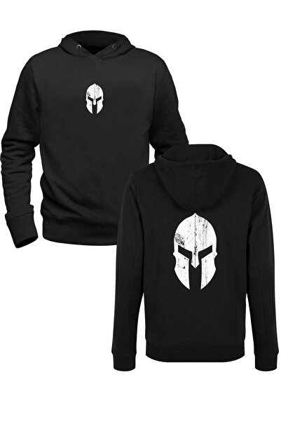Alfa Tshirt Spartan Illustrated Black Front and Back Children's Printed Sweat...