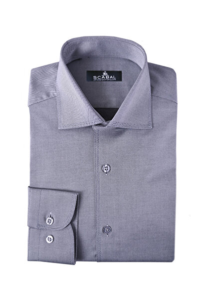 SCABAL Erkek Gri %100 Mısır Pamuğu Gömlek