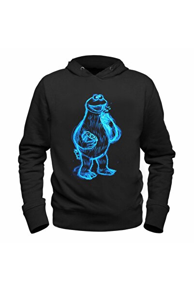 Alfa Tshirt سويت شيرت أسود للأطفال مطبوع عليه شارع سمسم