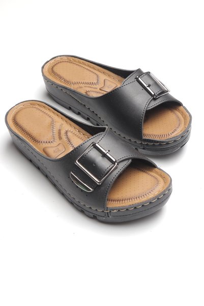 Ayakkabı Vakti Large Size 41-42 Women's Daily Wedge Heel Slippers Ysn711