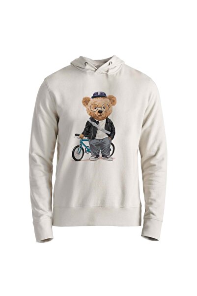 Alfa Tshirt Bicycle Tedy Bear Ecru Kids Sweatshirt