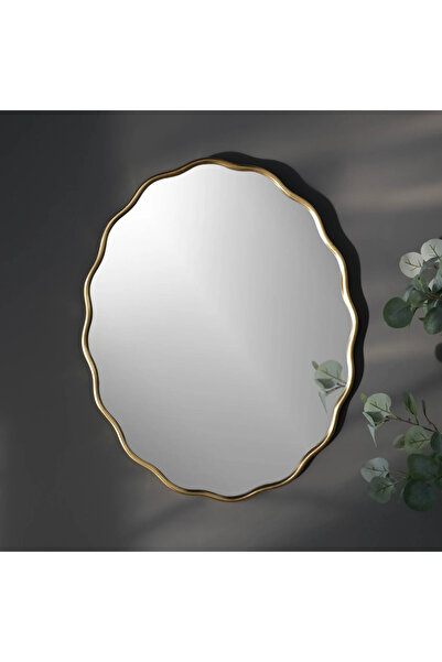 MKS Design Dalgalı Oval Duvar Dekor Aynası / Asimetrik Ayna / Konsol Aynası / Düzensiz Ayna / Dekor Aynası