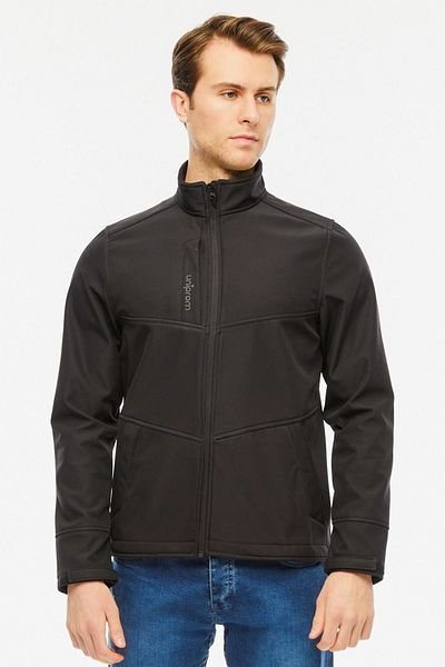 Uniprom Softshell Coat with Fleece Inside Water and Wind Pro Model Black Men