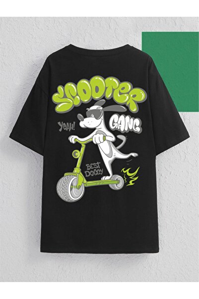 Stendhal تي شيرت سكوتر مطبوع للنساء والرجال مقاس كبير