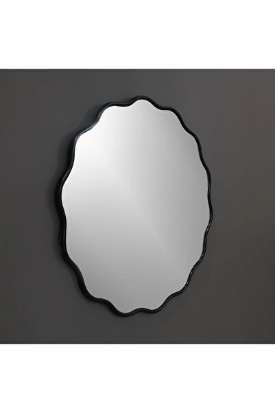 MKS Design 80x80 Dalgalı Yuvarlak Duvar Dekor Aynası / Asimetrik Ayna / Konsol Aynası / Düzensiz Ayna