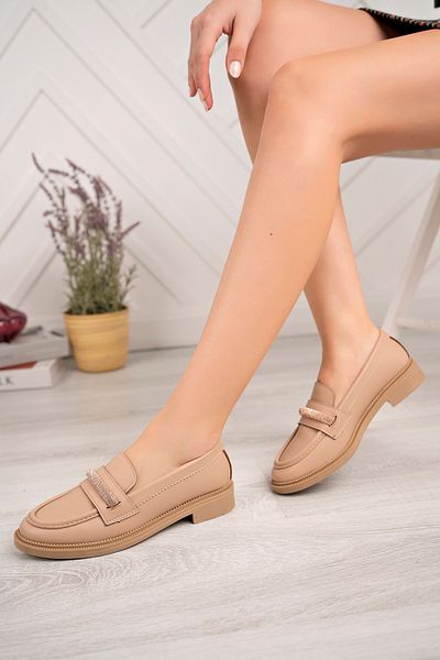 Nexs Γυναικεία Παπούτσια Loafer Skin Stone