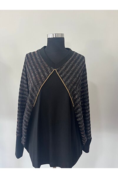 NOMİNAL SİMLİ ÇİZGİLİ BÜYÜK BEDEN BLUZ