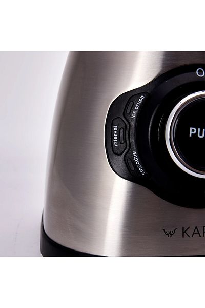 Karaca 1800W Gray Inox Smoothie Blender - Ice Crushing Function, Glass Bowl, 3 Stages, 2 Years 50 Hz/60 H